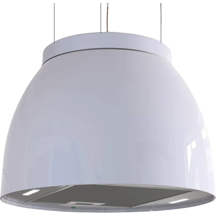 Airforce Inselhaube Luna Restyling, Dunstabzugshaube Ø 45cm, Umluft, Pearl White, 175 W, 593 m³/h Abluftleistung, inklusive Fernbedienung und LED-Beleuchtung
