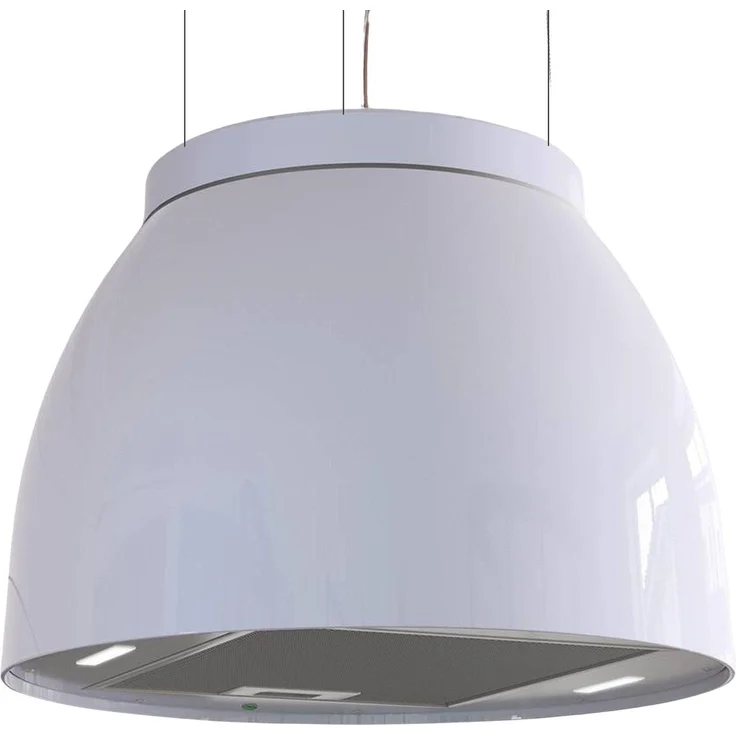 Airforce Inselhaube Luna Restyling, Dunstabzugshaube Ø 45cm, Umluft, Pearl White, 175 W, 593 m³/h Abluftleistung, inklusive Fernbedienung und LED-Beleuchtung