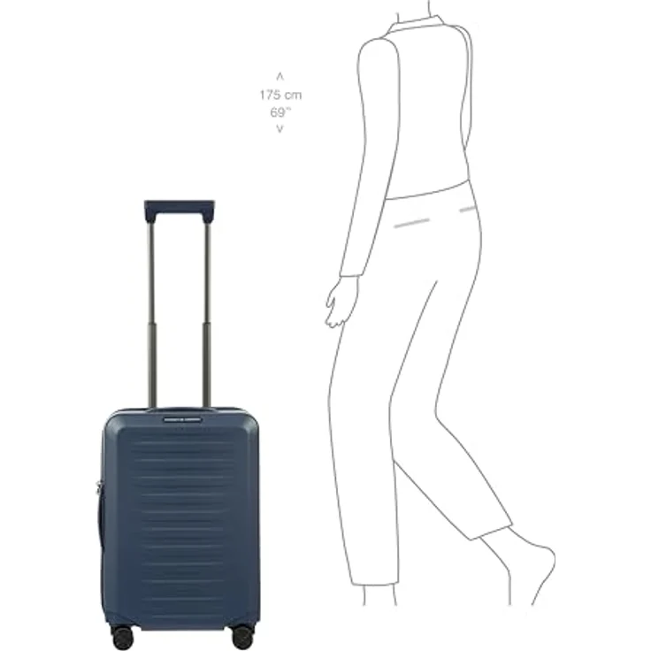 Porsche Design Roadster 4 Rollen Kabinentrolley S, 55 cm, dunkelblau, 100% Polycarbonat – Bild 7