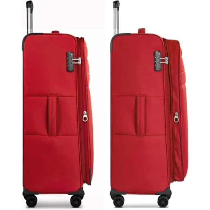 Worldpack Chicago 4 Rollen Trolley L 78 cm mit Dehnfalte, Rot, (86 l, XL) – Bild 3