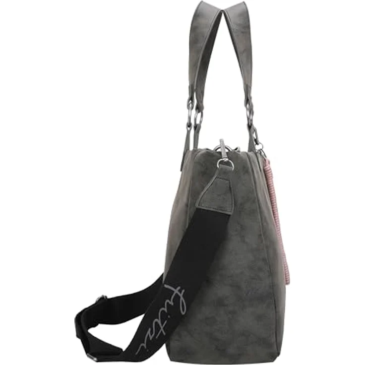 Fritzi aus Preußen Izzy Vintage Shopper Tasche, 42 cm, 100% Polyurethan, schwarz – Bild 5