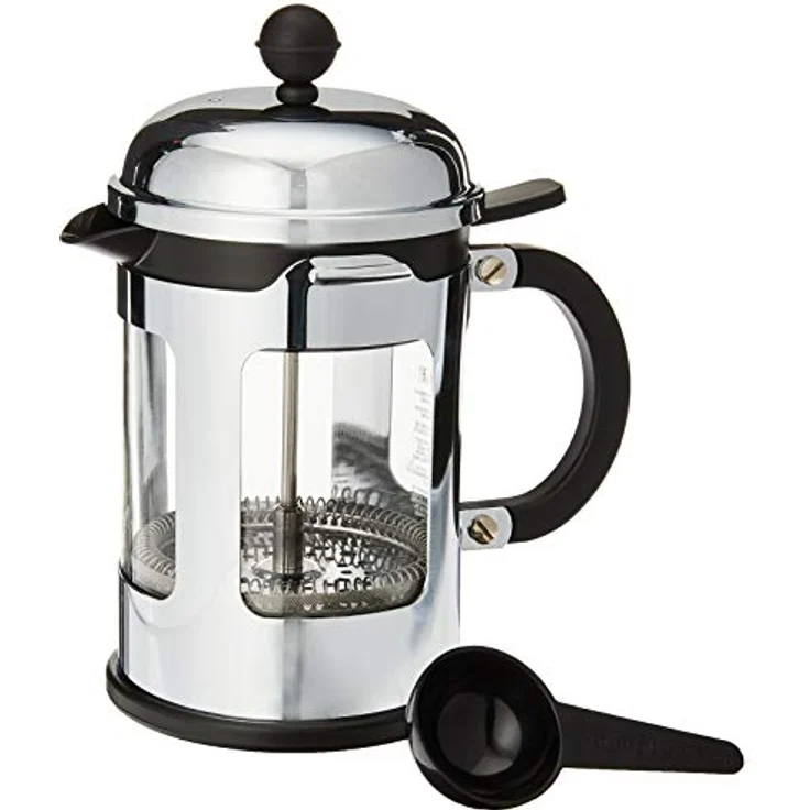 Bodum CHAMBORD Kaffeebereiter (French Press System, Auslaufschutz, Edelstahlrahmen, 0,5 liters) glänzend – Bild 3
