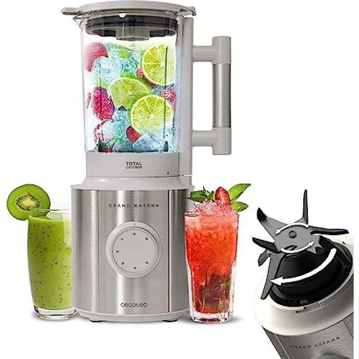 Cecotec Standmixer Grand Katana 2700MAX Total Destroy W, 2700W Maximalleistung, 8-Klingen-Messer mit schwarzer Titanbeschichtung, Thermoresistenter Krug 1,8L – Bild 1