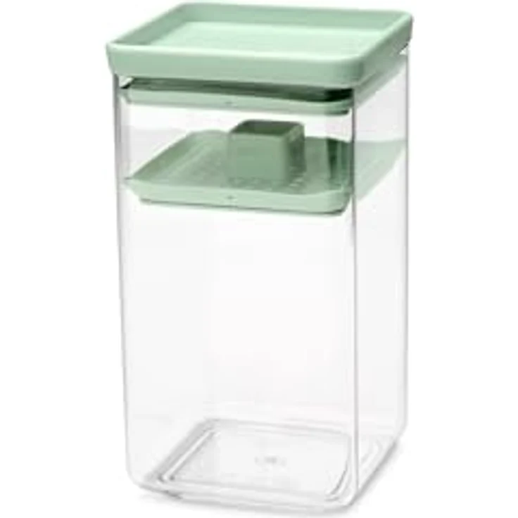 Brabantia 145483, Vorratsdose für Gemüse, 1,6 l, Kunststoff, Grün/Transparent, 110 mm x 110 mm – Bild 1
