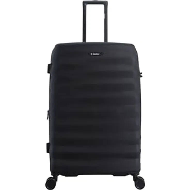SAXOLINE Flow Reisekoffer, mittelgroß, erweiterbar, 67 x 47 x 25 cm, 61 l, schwarz, 4 kg, robust mit Teleskopgriff und 360-Grad-Schwenkrädern