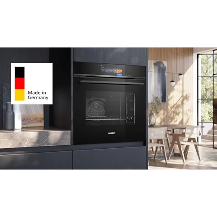 Siemens HB778G9B1 iQ700, Einbau-Backofen mit Bräunungssensor, Kamera und KI, Pyrolytische Selbstreinigung, TFT-Full-Touchdisplay, Schwarz, Edelstahl – Bild 2