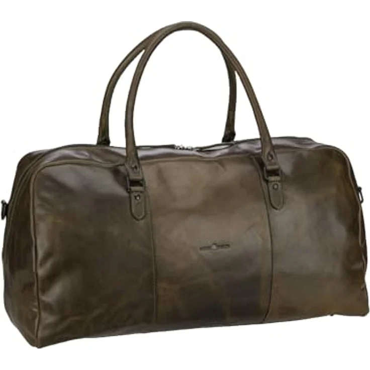 Greenburry Newport Weekender Reisetasche aus 100% Leder, 54 cm, oliv – Bild 1