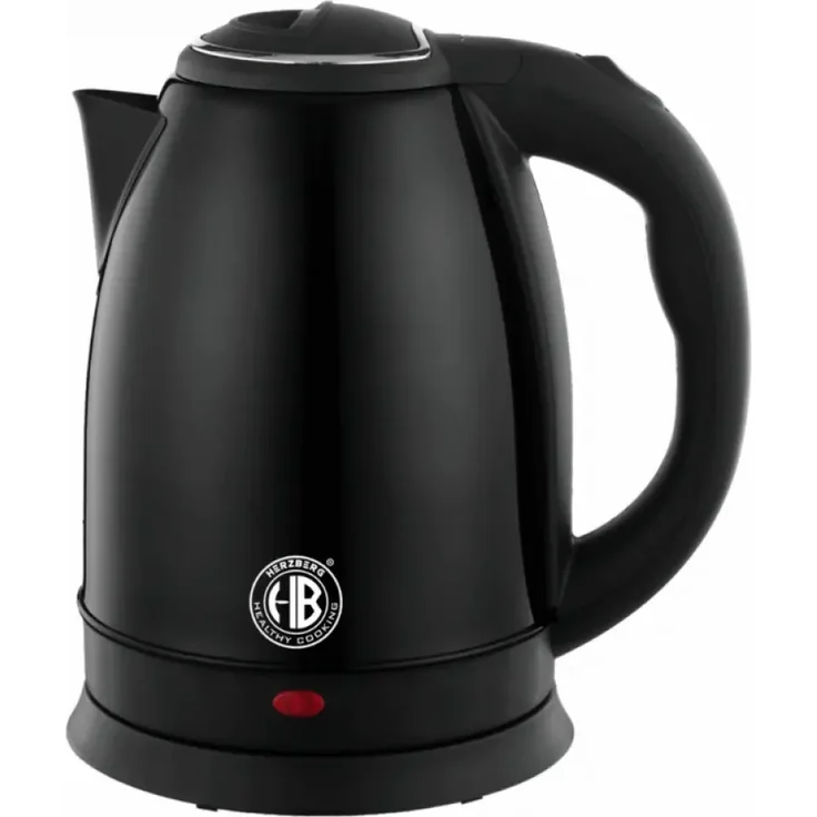 emeco Edelstahl Wasserkocher Teekocher 1,8L schnurlos, 1500W, schwarz, 360° drehbar