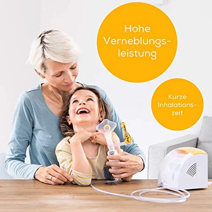 Beurer IH 26 Kids Inhalator mit Giraffen-Aufsteckfigur zur Verneblung von flüssigen Medikamenten, für eine effektive Inhalation bei Kindern, mit hoher Verneblungsleistung und kurzer Inhalationszeit – Bild 4