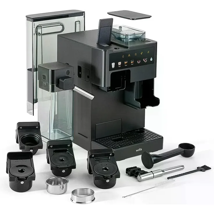 Wilfa Volo Multi Grind | 1,7 l – Für Kapseln, Kaffeebohnen & Pulver, mit integriertem Mahlwerk, Schwarz