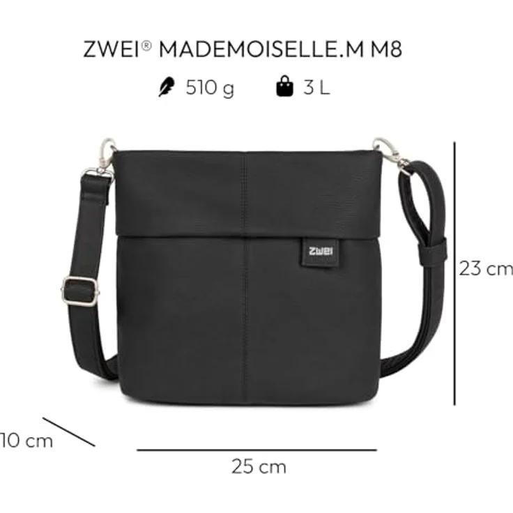 Zwei Umhängetasche Mademoiselle, Polyurethan, mit abnehmbarem Tragegriff in elegantem Design – Bild 2