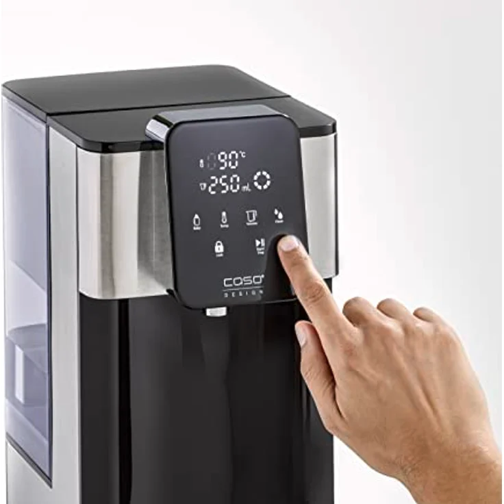 Caso HW 1660 Turbo Heißwasserspender, heißes Wasser in wenigen Sekunden (40-100°C), 2600 Watt, 4 Liter, Display, Wasserfilter, Edelstahl, silber – Bild 4