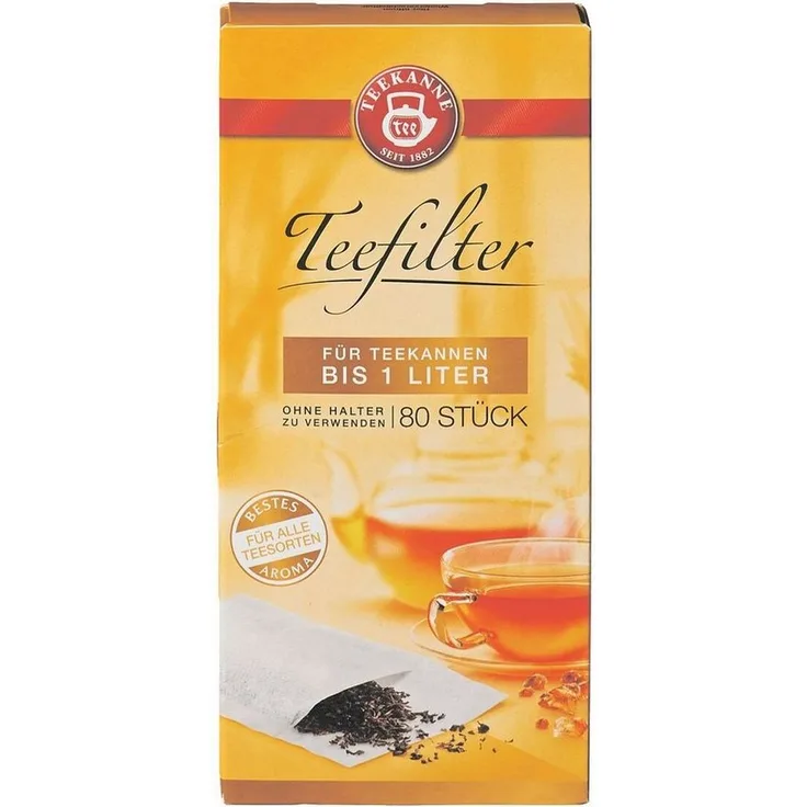 TEEKANNE Papierfilter Teefilter, Papier - 80er-Pack, geschmacksneutral, sauerstoffgebleicht, kompostierbar, weiß