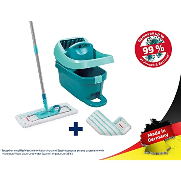 Leifheit Wischmopp Set Profi XL Mobile mit 2x Ersatzbezug micro duo - Bodenwischer mit 42 cm Wischbreite und 360°-Drehgelenk, inkl. Rollen - Leifheit – Bild 2