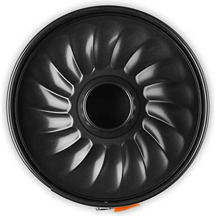 Le Creuset Antihaft Springform mit Rohrboden, Rund, Ø 26 cm, PFOA-frei, Sauerteigbeständig, Aus Karbonstahl gefertigt, Anthrazit-Orange – Bild 5