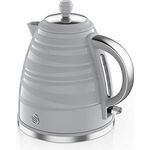 Swan Symphony SK31050GRN Wasserkocher mit Schnellkochen, 3000W, 1,7 l, Wasserstandsanzeige, grau