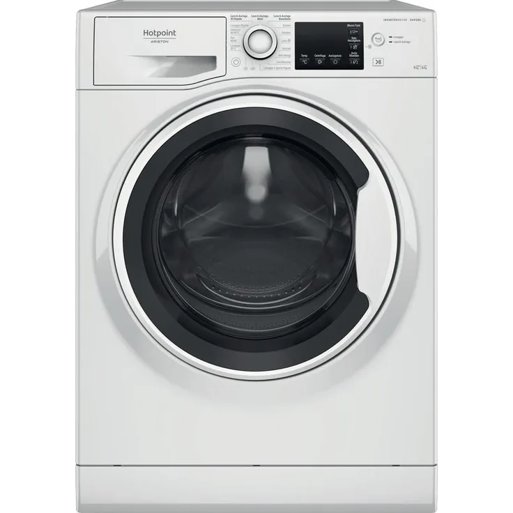 Hotpoint NDBR 984469 WA IT, Waschtrockner mit 9 kg Waschkraft und 6 kg Trockenkapazität, freistehend in Weiß, Energieeffizienzklasse C