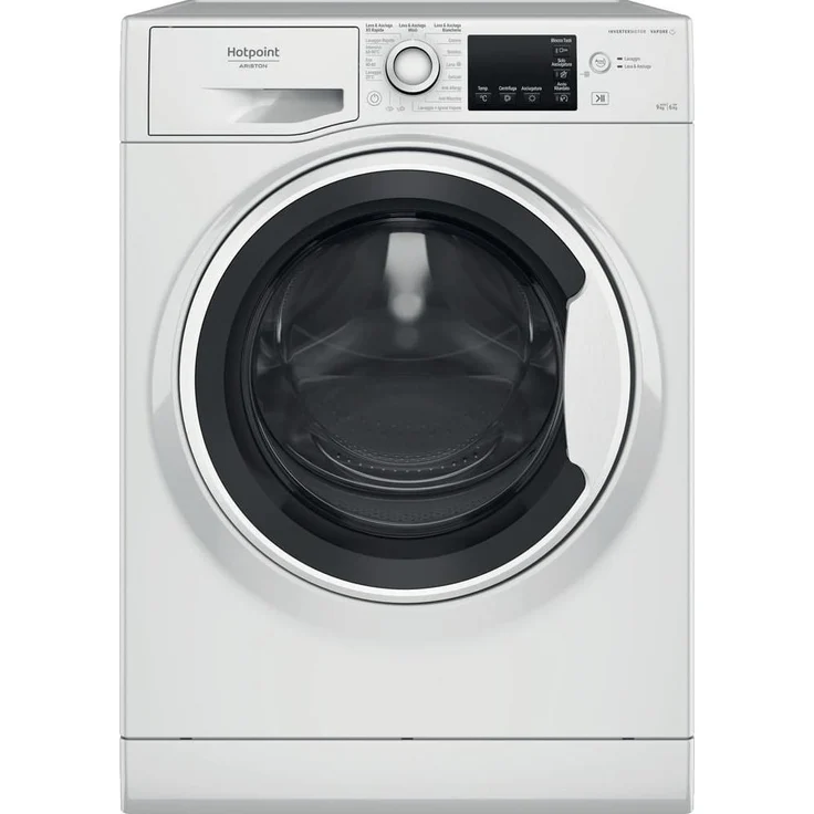 Hotpoint NDBR 984469 WA IT, Waschtrockner mit 9 kg Waschkraft und 6 kg Trockenkapazität, freistehend in Weiß, Energieeffizienzklasse C