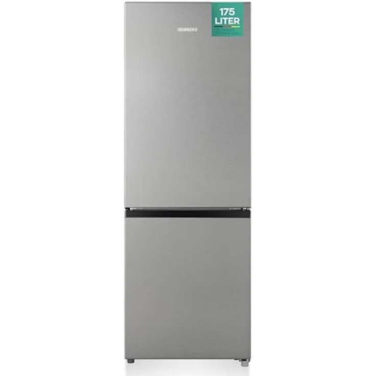Heinrich´s Kühlgefrierkombination 175Liter, LED Innenraumbeleuchtung, leise 39dB, (inox) – Bild 1
