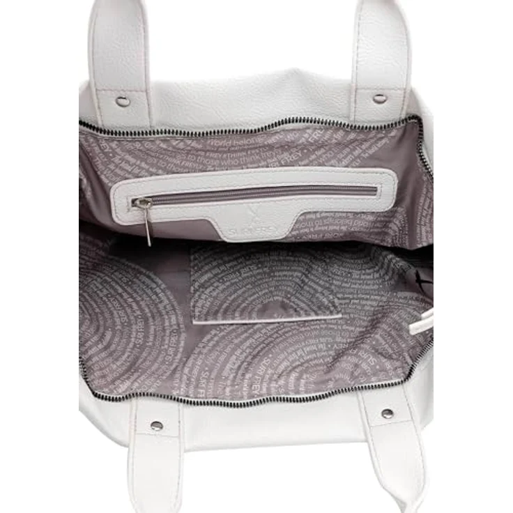 SURI FREY Shopper SFY Debby, veganer Einkaufstasche in Echtleder-Optik, weiß mit längenverstellbarem Umhängeriemen – Bild 7