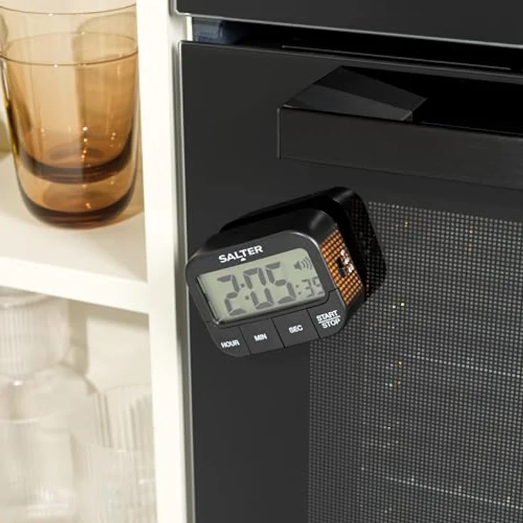 SALTER extralauter Küchentimer aus Kunststoff, Küchenuhr, Vorwärtszählen und Countdown Funktion, großes LCD Display, 3 einstellbare Töne-Lautstärken, Timer – Bild 5