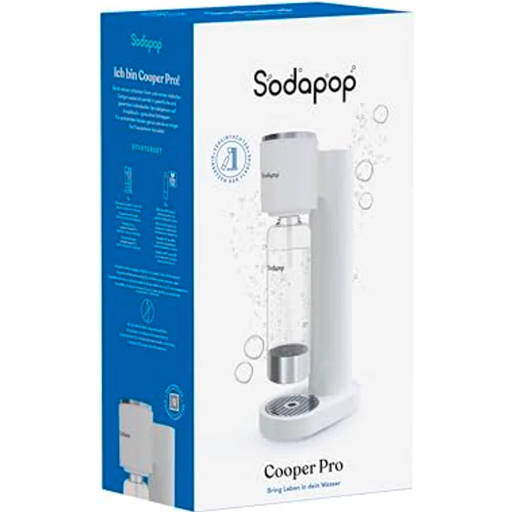 Sodapop PET-Flaschen 0,85L 2er-Set für Cooper Pro, edelstahlfarbene Deckel und Bodenkappe, geruchs- und geschmacksneutral – Bild 3