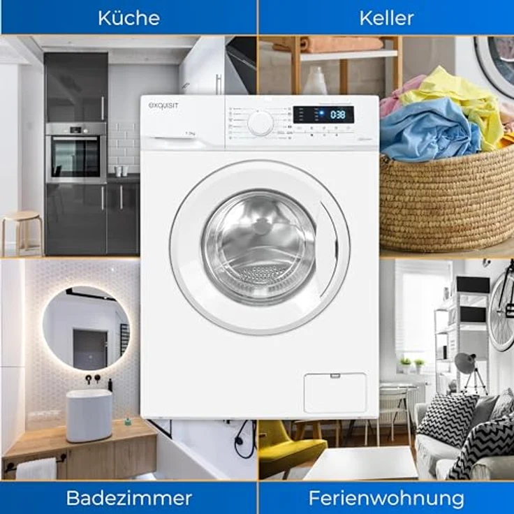 Exquisit Waschmaschine WA57014-020Aweiss | 7 kg Fassungsvermögen | Energieeffizienzklasse A | 12 Waschprogramme | Kindersicherung | Startzeitvorwahl… – Bild 5