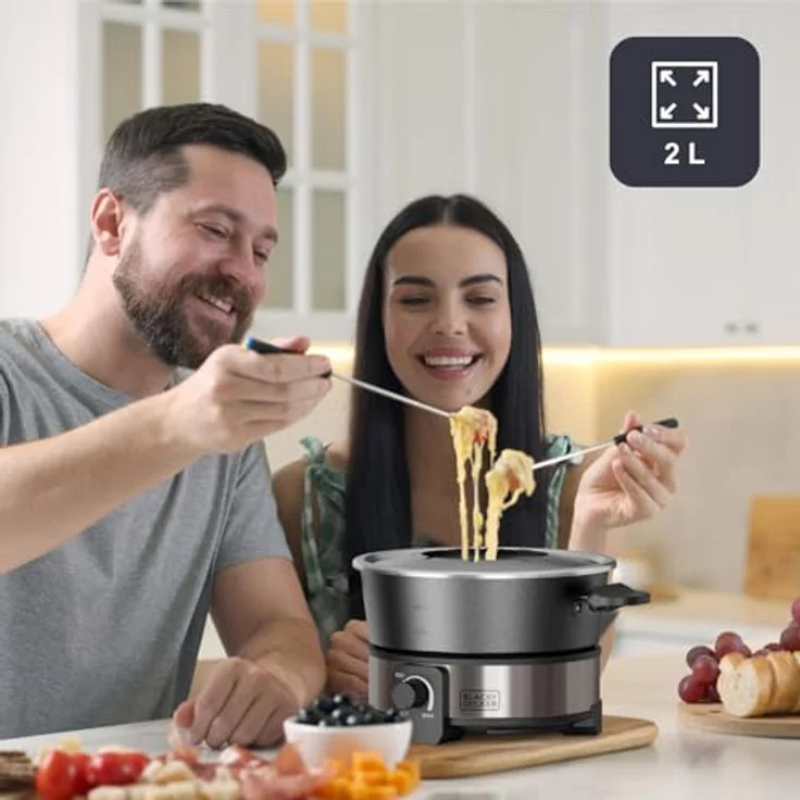 Black & Decker BLACK+DECKER Fondue Maker, Fondue Set mit Antihaftbeschichtung, schwarz – Bild 3