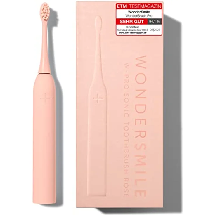 Wondersmile Schallzahnbürste PRO - Elektrische Zahnbürste mit 4 Putzprogrammen - Ultraschallzahnbürste mit smarten Bürstenkopf (1er Set, Atomic Rose) – Bild 1