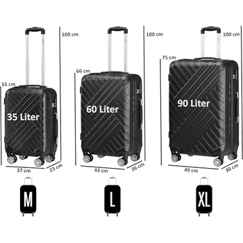 WITTCHEN kleine koffer reiskoffer van ABS hardschaal trolley 4 wielen