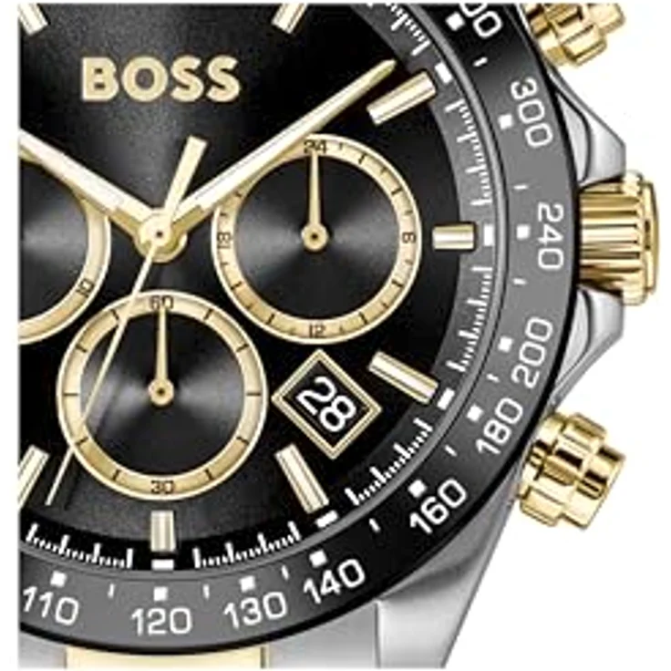 BOSS Chronograph HERO 2.0 1514269, Quarzuhr mit Edelstahlarmband, schwarz-silberfarben, Wasserdicht bis 5 bar, Tachymeter, analog, Tag – Bild 4
