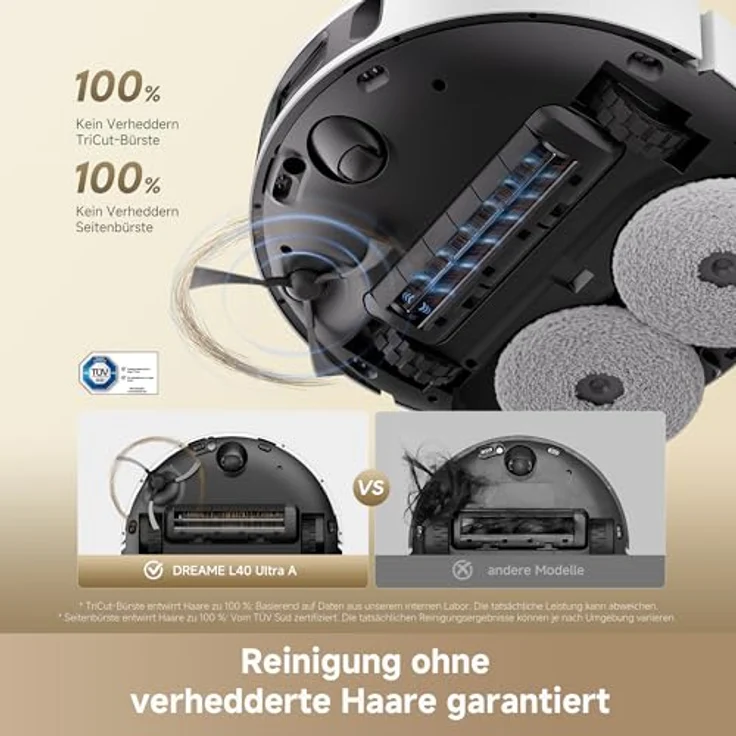 dreame L40 Ultra A Saugroboter mit Wischfunktion, 24.000 Pa Saugkraft, automatischer Mopp-Selbstreinigung, intelligenter Hindernisvermeidung und Teppicherkennung – Bild 4