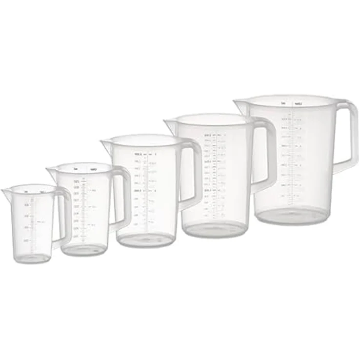 Messbecher -STACKABLE- Ø 9 cm, H: 14 cm, 0,5 Liter Polypropylen mit offenem Griff geprägte Maßskalierung außen Liter- - Milliliter-Einteilung – Bild 7