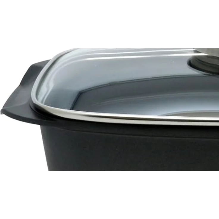 ELO Alucast Bräter 32cm, Aluminiumguss mit PFAS-freier Antihaftversiegelung und Glasdeckel, schwarz – Bild 3