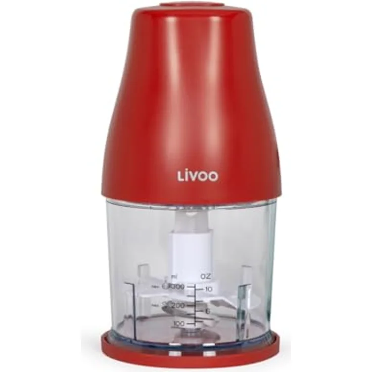 Livoo DOP244N Zerkleinerer 300 ml, 400 W mit Turbo-Funktion, 1 Geschwindigkeit, Chilenrot