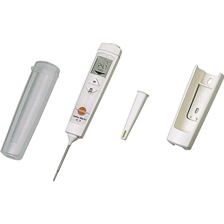 Testo 0563 1063 106 Lebensmittel-Kern-Thermometer, inklusive TopSafe (wasserdichte Schutzhülle, IP67), Befestigungs-Clip, Fühler-Schutzkappe und Batterien – Bild 2