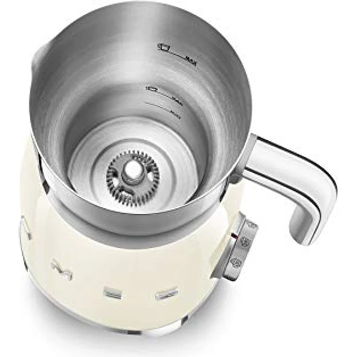 Smeg MFF01WHEU Milchaufschäumer, 500W, 600ml warme & 250ml kalte Milch, weiß – Bild 6