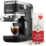 Tchibo Siebträger Espressomaschine Lapressa (Schwarz) mit 15 bar, 980ml Wassertank, 2-Tassen-Funktion, Milchschaumdüse, inkl. 2 doppelwandigen Sieben und Caffè Molinari GRATIS