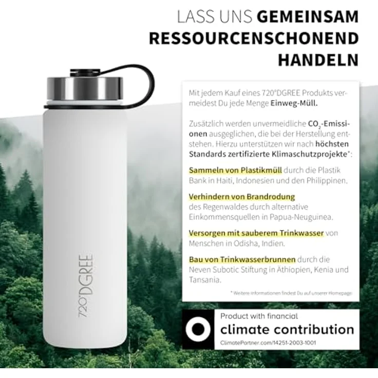 720°DGREE Edelstahl Trinkflasche Kinder 410ml “noLimit”, Auslaufsicher, BPA-Frei, für Kohlensäure - Thermosflasche mit Schraubverschluss, ideal für Kindergarten und Schule + Gratis Sportdeckel – Bild 5