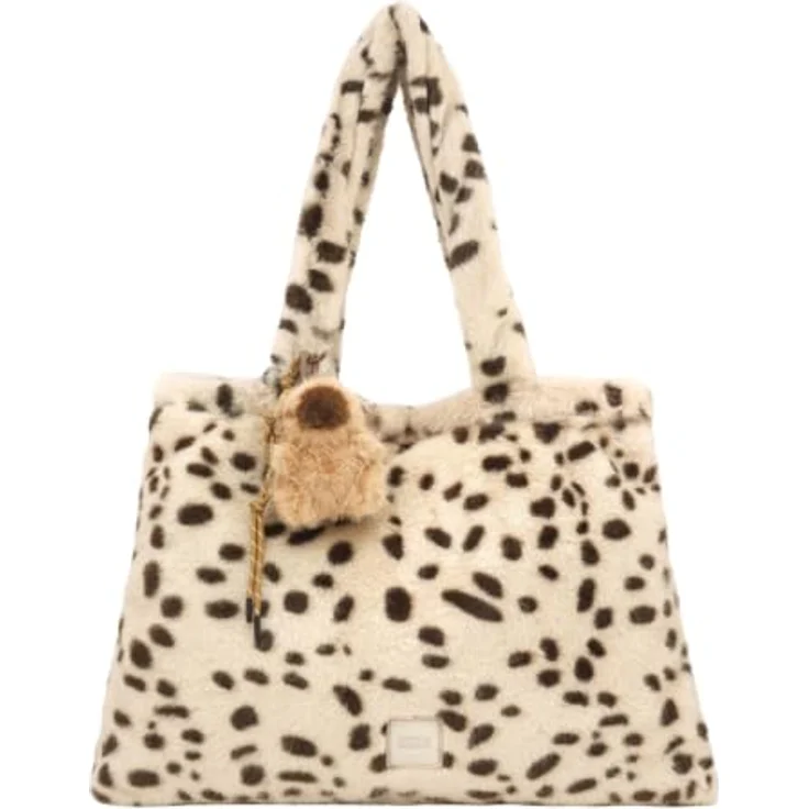 FredsBruder Fluffy Schultertasche 63 cm, beige, 100% Polyester, 63 x 9 x 44 cm – Bild 1
