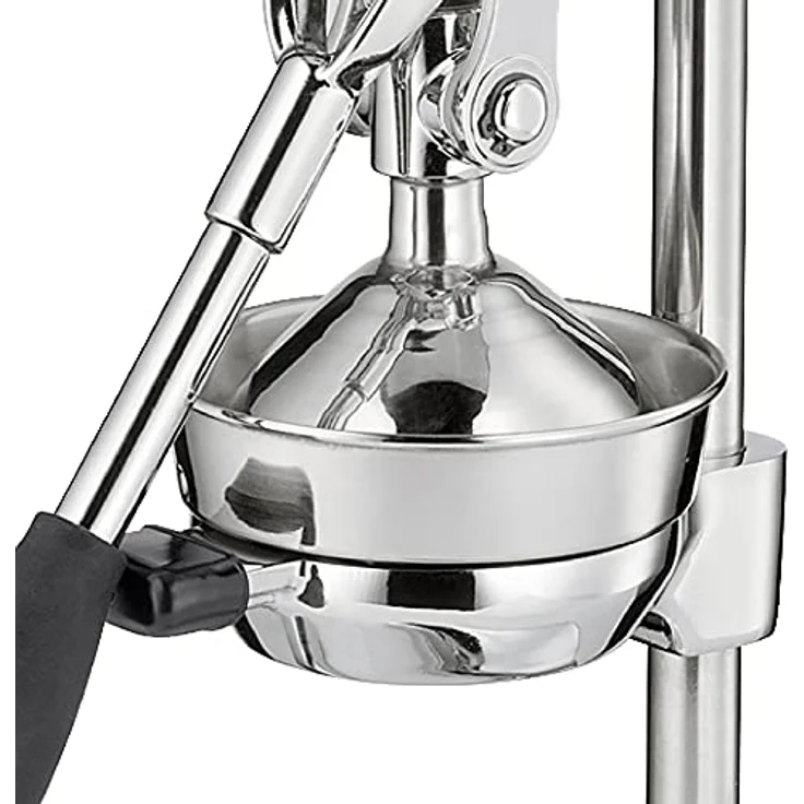 Cilio AMALFI Saftpresse Manuell | rostfreier Edelstahl | Zitruspresse Handpresse für 25% mehr Saft | geringer Kraftaufwand | Profi Fruchtpresse | 20 × 23,5 × 44 cm, Chrom – Bild 3