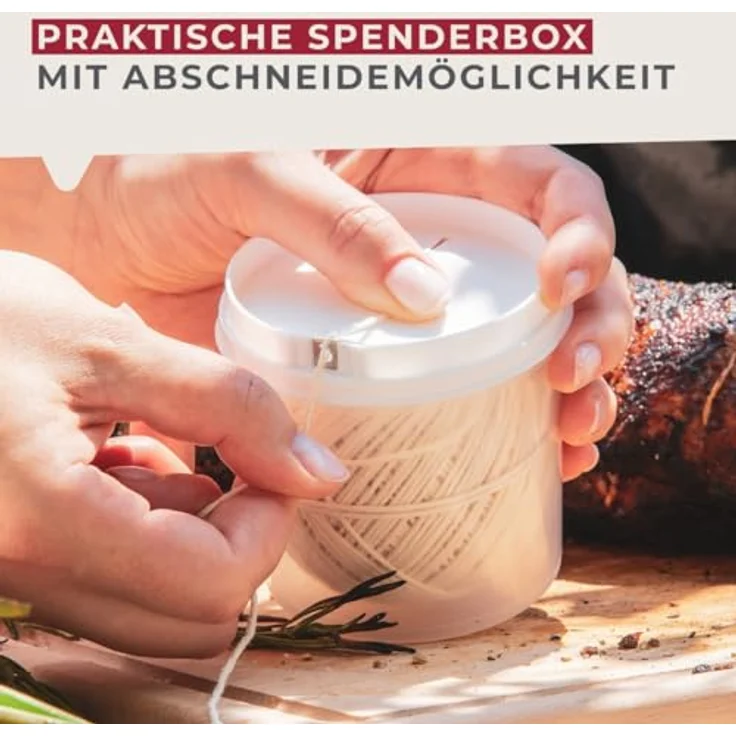 Fackelmann Grill--Bratenschnur, Rouladen-Schnur in Spenderbox, Küchengarn für Fleisch, Gemüse oder Fisch (Farbe: Beige), Menge: 1 Stück – Bild 6
