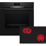 Bosch Einbau-Backofen-Set HBA571BB3 + Elektro-Kochfeld PKN811BA2E, 71 l Garraum, Schwarz, mit Pyrolyse und 5 Beheizungsarten