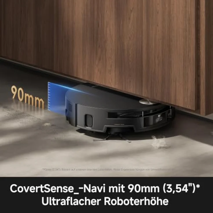 MOVA S70 Ultra Roller, Saugroboter mit 32.000 Pa Saugkraft, HydroForce-Wischen, All-in-One-Station, 100°C Moppwäsche, flach in Schwarz – Bild 7