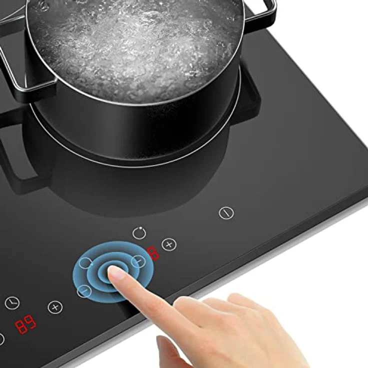 Midea KF400NF 4 Zonen Kochfeld / 60 cm/Toch Slider, Restwärmeanzeige, individueller Timer, Topfsensor Kochfelder/flache Rahmenkonstruktion/schwarz/Kindersicherung – Bild 3