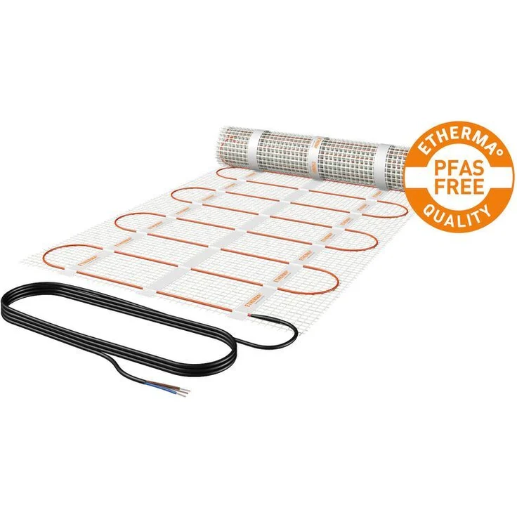 ETHERMA eFLOOR PRO, Extra dünne Heizmatte PFAS-frei mit 150 W/m², selbstklebend, 100 x 50 cm für Steinböden/Fliesen