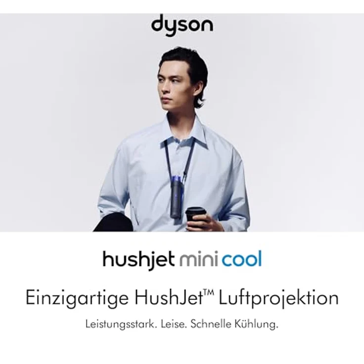 Dyson Hushjet Mini Cool, Tragbarer Ventilator mit 40 W, Dunkelblau, 5 Geschwindigkeitsstufen, 360° Luftstrom – Bild 2