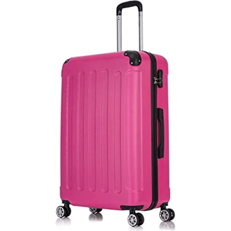 Flexot Flex-2045 XL Zwillingsrollen Reisekoffer Trolley Hartschale (Rose)