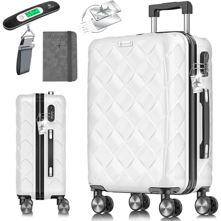 KESSER® Reisekoffer 55L, Hartschalenkoffer ABS mit Zahlenschloss, Kofferwaage & Reisebrieftasche, 360° Rollen, Teleskopstange, Tragegriff, ideal für Business & Reisen. – Bild 1