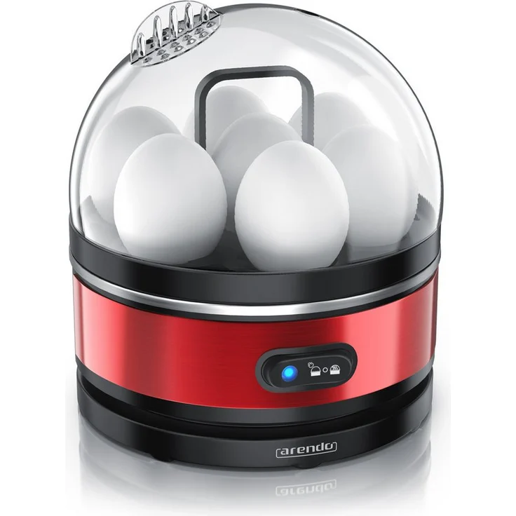 Arendo Sevencook Edelstahl Eierkocher, 7-fach, wählbarer Härtegrad, mit Warmhaltefunktion, 400 W, spülmaschinengeeignet